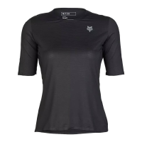 Fox Apparel | Women's Flexair Ascent Ss Jersey | Size Small In Black | Polyester
