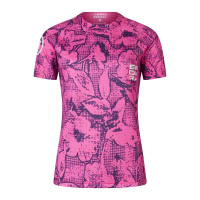 Endura | Grid Floral Women's Ltd Printed S/s Jersey | Size Large In Pink Pop