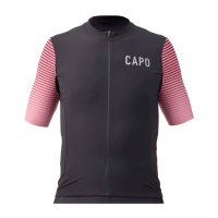 Capo Cycling Apparel | Capo Padrone Aero Jersey Men's | Size Small In Dark Cherry/dirty Rosa Stripes
