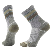 Smartwool | Hike Light Cushion Striped Mid Crew Socks Men's | Size Medium In Ash Charcoal | Nylon