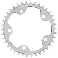 Wolf Tooth Components | 110 Bcd 5 Bolt Chainring 42T | Raw Silver | 5-Bolt 38T Drop-Stop B | Aluminum