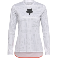 Fox Apparel | Women's Ranger Long Sleeve Jersey Lunar Se | Size Extra Small In White | 100% Cotton