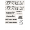 Surly Steamroller Frame Decal Set Black with Headbadge