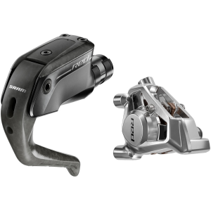 N+1 Bikes SRAM RED Aero Disc Brake Lever - Rear Flat Mount 20mm Offset 2000mm Hose Carbon Lever Blade BLK/Silver E1 - $310.00 at N+1 Bikes