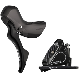 N+1 Bikes Shimano Tiagra ST-R4020-LA Shift/Brake Lever BR-RS405 Front Hydraulic Disc Brake Caliper - Left/Front 2x Flat Mount BLK - $340.00 at N+1 Bikes