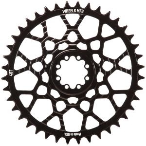 Wheels Manufacturing Gravel Direct Mount Chainring - 40t SRAM 8-Bolt Direct Mount 6.5mm Inboard Offset T-Type Chain Compatible BLK