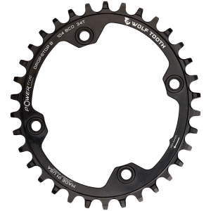 Wolf Tooth Elliptical 104 BCD Chainring - 34t 104 BCD 4-Bolt Drop-Stop B BLK