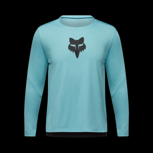 Youth Ranger Fox Head Long Sleeve Jersey - Vintage Wash Blue / Youth Small