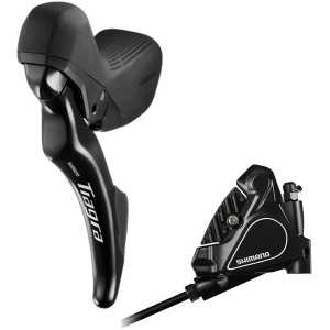 Shimano Tiagra ST-R4020--LA Shift/Brake Lever BR-RS405 Hydraulic Disc Brake Caliper - Left/Rear 2x Flat Mount BLK