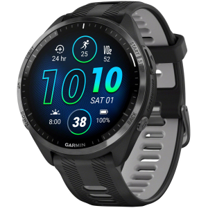 N+1 Bikes Garmin Forerunner 965 GPS Smartwatch - 47mm Carbon Gray DLC Titanium Bezel BLK Case BLK/Powder Gray Silicone Band - $599.99 at N+1 Bikes