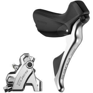 N+1 Bikes Shimano CUES ST-U6030 Shift/Brake Lever BR-U6030 Hyd Disc Brake Caliper - Right/Rear 10/11-Spd Flat Mount For 25mm Mount Silver - $505.00 at N+1 Bikes
