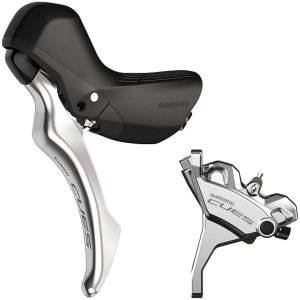 N+1 Bikes Shimano CUES BL-U6030L/BR-U6030F Disc Brake Lever - Front Hydraulic Flat Mount Resin Pads Silver - $470.00 at N+1 Bikes