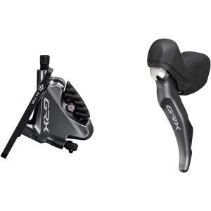 N+1 Bikes Shimano GRX ST-RX810 Shifter/Brake Lever BR-RX810 Hydraulic Disc Brake Caliper - Left/Front 2x Flat Mount Caliper - $470.00 at N+1 Bikes