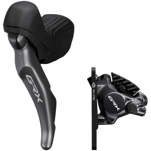 N+1 Bikes Shimano GRX ST-RX820 Shift/Brake Lever BR-RX820 Hydraulic Disc Brake Caliper - Left/Front 2x Flat Mount Caliper BLK - $460.00 at N+1 Bikes