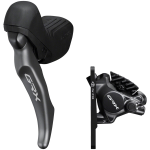N+1 Bikes Shimano GRX ST-RX820-LA Brake/Dropper Remote Lever BR-RX820 Hydraulic Disc Brake Caliper - Left/Front Flat Mount Caliper - $435.00 at N+1 Bikes