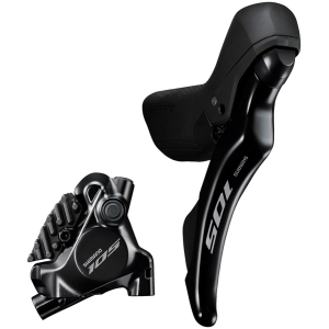 N+1 Bikes Shimano 105 105 ST-R7120-R Shift/Brake Lever BR-R7170 Hydraulic Disc Brake Caliper - Right/Rear 12-Speed Flat Mount BLK - $370.00 at N+1 Bikes