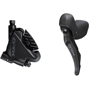 N+1 Bikes Shimano GRX ST-RX600 Shift/Brake Lever BR-RX400 Hydraulic Disc Brake Caliper - Left/Front 2x Flat Mount Caliper BLK - $365.00 at N+1 Bikes