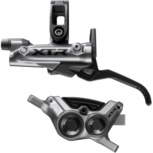 N+1 Bikes Shimano XTR M9220 Enduro Disc Brake Lever - Left/Front Post Mount 4-Piston Caliper SM-BH90-SBM Hose Finned Metal Pads Gray - $335.00 at N+1 Bikes