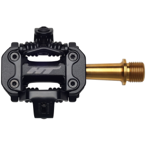 N+1 Bikes HT Components M2T Pedals - Dual Sided Clipless Aluminum 9/16" Black/Gold - $320.00 at N+1 Bikes