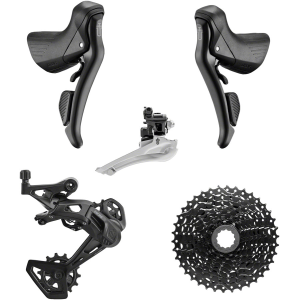 microSHIFT Sword BLK 2x9-Speed Groupset - Includes Brake/Shifters Front Derailler Braze-On Rear Derailleur Long Cage 11-38t Cassette