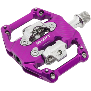 N+1 Bikes Wolf Tooth SHIFT Gravity Clipless Pedals - Dual Sided Clipless Alloy 9/16" Ultraviolet Purple Pair Shimano SPD - $239.95 at N+1 Bikes