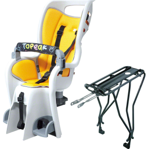 Topeak Baby Seat II Child Seat With Disc Compatible Rear Rack - Fits 29" MTX 2.0 Gray/YLW