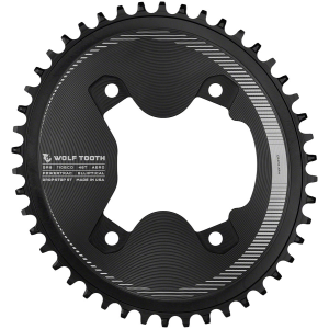 N+1 Bikes Wolf Tooth Elliptical Aero 110 Asymmetric BCD Chainring - 46t 110 Asymmetric BCD 4-Bolt Drop-Stop ST For Shimano GRX 800 Series BLK - $129.95 at N+1 Bikes