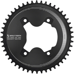 N+1 Bikes Wolf Tooth Aero 110 Asymmetric BCD Chainring - 46t 110 Asymmetric BCD 4-Bolt Drop-Stop ST For Shimano GRX 800 Series BLK - $124.95 at N+1 Bikes