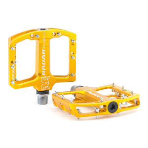N+1 Bikes Chromag Radar Platform Pedals Body: Aluminum Spindle: Steel 9/16'' Gold - $110.00 at N+1 Bikes