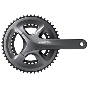 N+1 Bikes Shimano Claris FC-R2000 Crankset - 165mm 8-Speed 50/34t 110 BCD Hollowtech II Spindle Interface BLK - $93.03 at N+1 Bikes