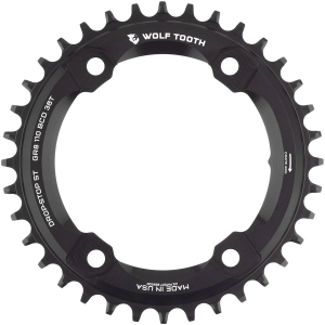 N+1 Bikes Wolf Tooth Shimano 110 Asymmetric BCD Chainring - 36t 110 Asymmetric BCD 4-Bolt Drop-Stop ST For Shimano GRX Cranks BLK - $84.95 at N+1 Bikes