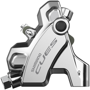 N+1 Bikes Shimano CUES BR-U6030R Hydraulic Disc Brake Caliper - Rear Flat Mount W/Fixing Bolt 25mm Mount Resin Pad SIlver - $65.00 at N+1 Bikes