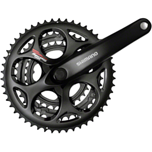 N+1 Bikes Shimano Tourney FC-A073 Crankset - 170mm 7/8-Speed 50/39/30t Riveted Square Taper JIS Spindle Interface BLK - $68.75 at N+1 Bikes