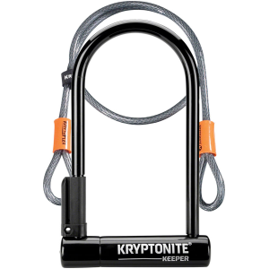 Kryptonite Keeper U-Lock - 4 x 8" Keyed Black Includes 4' cable and bracket