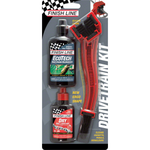 Finish Line Starter Kit 1-2-3 Includes Grunge Brush DRY Chain Lubricant EcoTech Degreaser