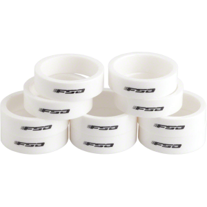 N+1 Bikes Full Speed Ahead Polycarbonate Headset Spacers 1 1/8" x 10mm 10 pcs White - $15.00 at N+1 Bikes