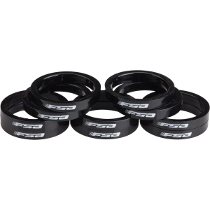 N+1 Bikes Full Speed Ahead Polycarbonate Headset Spacers 1 1/8" x 5mm 10 pcs Black - $13.00 at N+1 Bikes