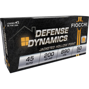 Defense Dynamics, 45 Auto, 200 Grain, Jacketed Hollow Point, 890 fps
