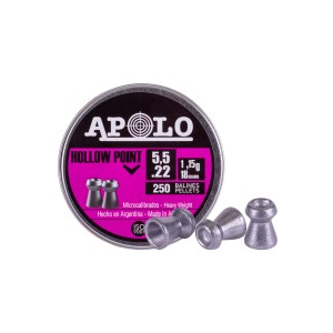 Apolo Hollow Point .22 Cal, 18gr, 250ct 0.22