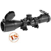 Leapers 3-12X44 AO SWAT Compact Accushot Rifle Scope, EZ-TAP, Illuminated Mil-Dot Reticle, 1/4 MOA, 30mm Tube, See-Thru Weaver Rings