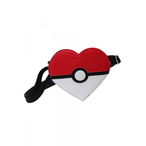 Pokemon Pokeball Heart Faux Leather Cross Body Bag by Loungefly