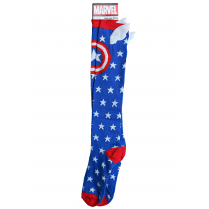 Women's Captain America Knee High Socks with WIngs