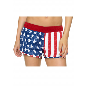Womens USA Flag 4 Way Stretch Shorts