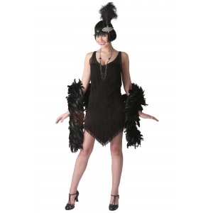 Deluxe Black Flapper Costume for Women