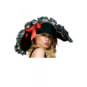 Sexy Black Lace Pirate Hat