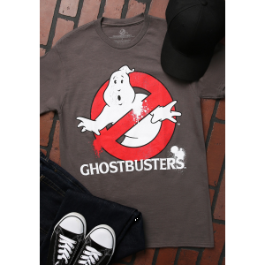 Ghostbusters Distressed Logo Charcoal Men's T-Shirt