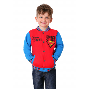 Superman Fleece Varsity Toddler Boy's Jacket with Applique