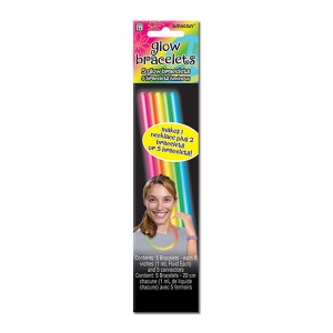 5 Pack of Multicolor Glowstick Bracelets