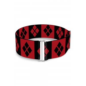 Harley Quinn Diamonds -Red/Black Cinch Waist Belt