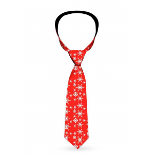 Holiday- Snowflakes Red Necktie